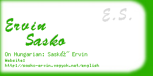 ervin sasko business card